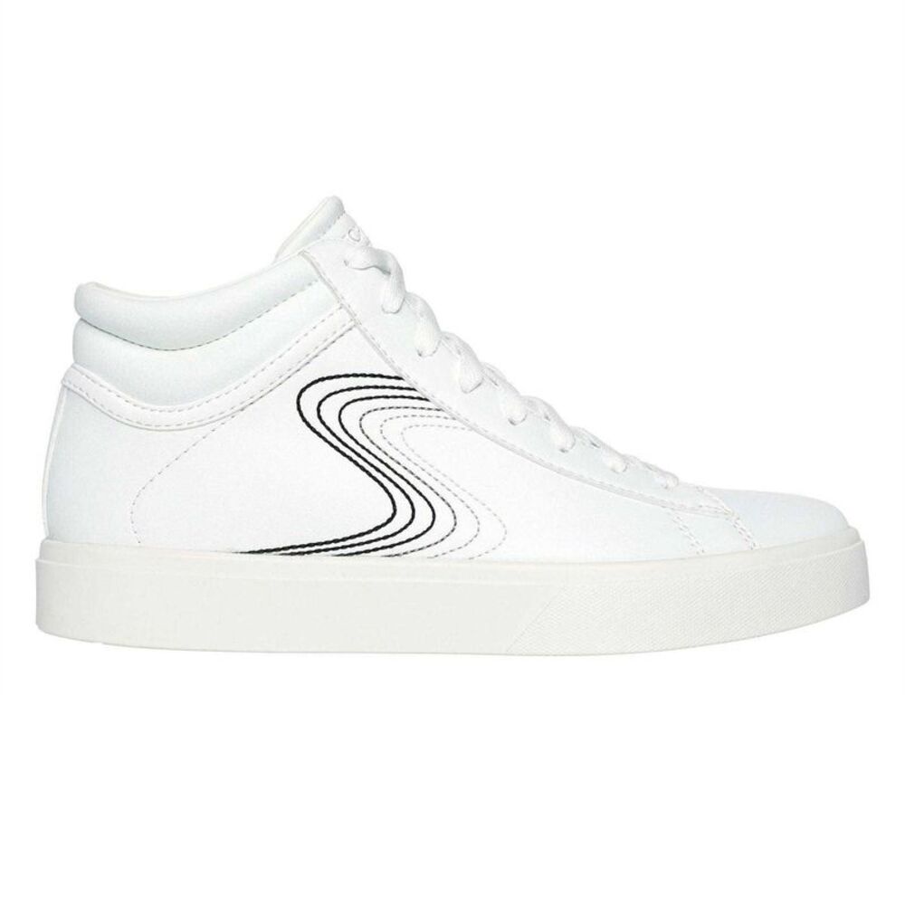 Skechers Childrens/Kids Edenlx Classic Swirl Leather Flat Sneakers / White/Black